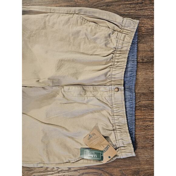 L.L. Bean Pants Khaki Lakewashed Chino Stretch Standard Fit NEW Mens Large 30" - Picture 2 of 9